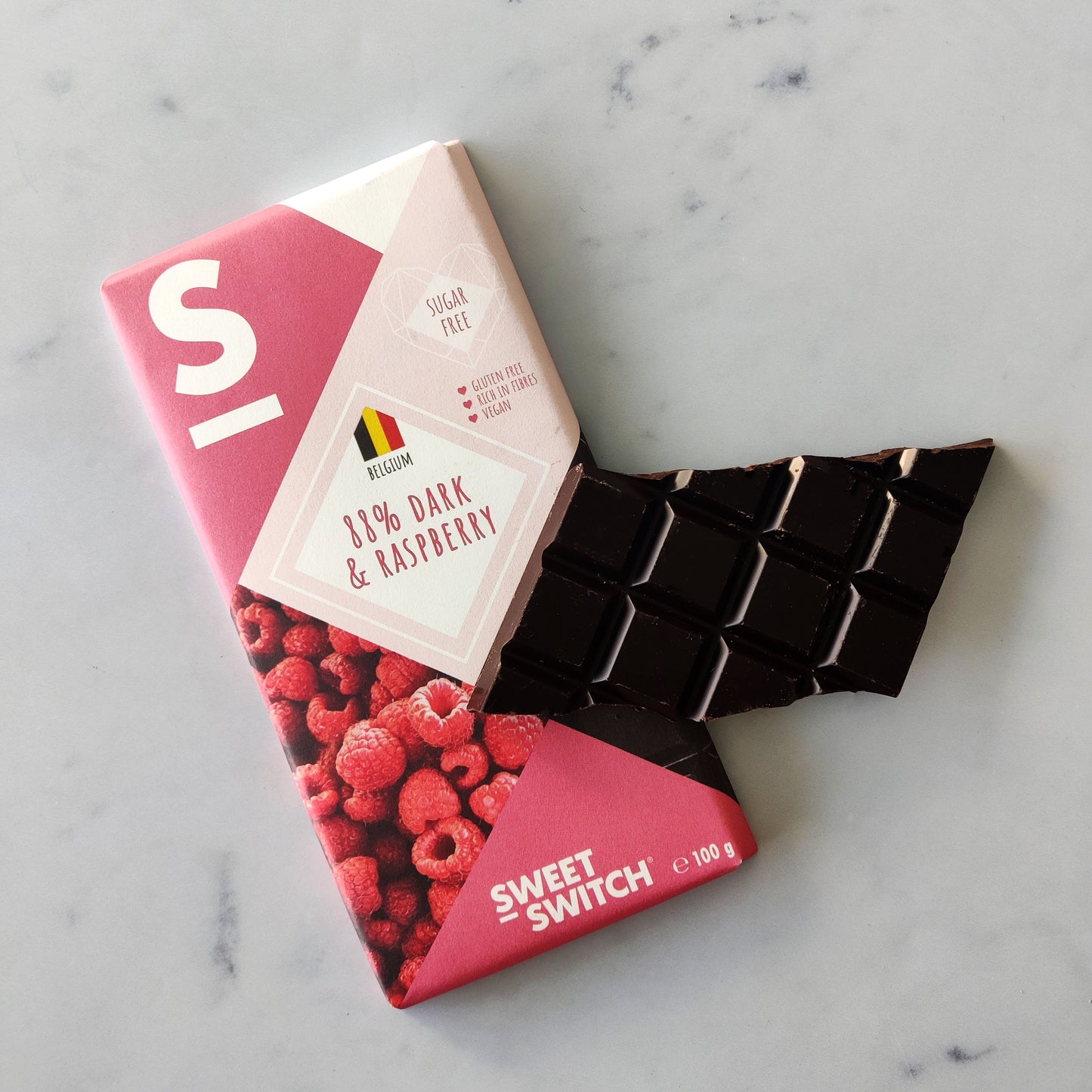 88% Chocolat Belge noir & framboise 100 g